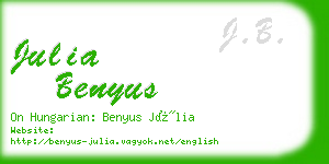 julia benyus business card